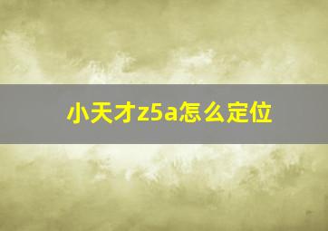 小天才z5a怎么定位