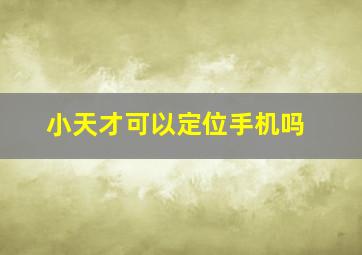 小天才可以定位手机吗