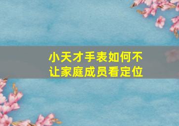 小天才手表如何不让家庭成员看定位