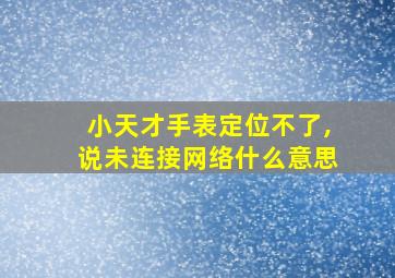 小天才手表定位不了,说未连接网络什么意思