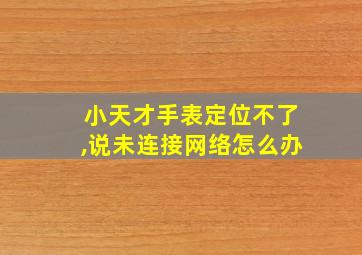 小天才手表定位不了,说未连接网络怎么办