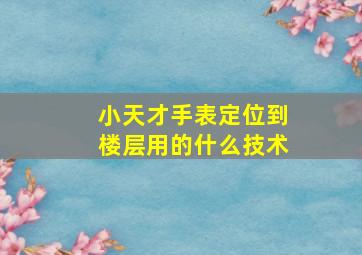 小天才手表定位到楼层用的什么技术