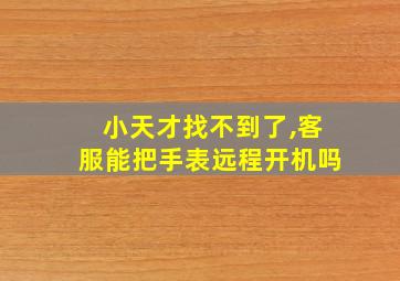 小天才找不到了,客服能把手表远程开机吗