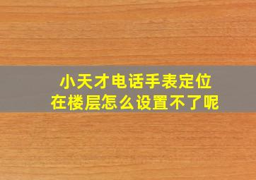 小天才电话手表定位在楼层怎么设置不了呢