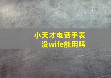 小天才电话手表没wife能用吗