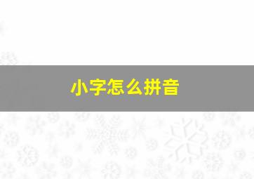 小字怎么拼音