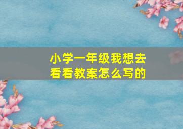 小学一年级我想去看看教案怎么写的