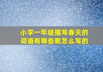 小学一年级描写春天的词语有哪些呢怎么写的