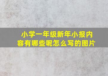 小学一年级新年小报内容有哪些呢怎么写的图片