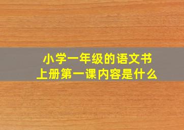 小学一年级的语文书上册第一课内容是什么