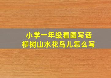 小学一年级看图写话柳树山水花鸟儿怎么写