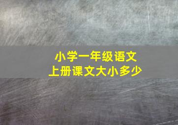 小学一年级语文上册课文大小多少