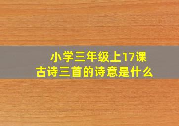 小学三年级上17课古诗三首的诗意是什么