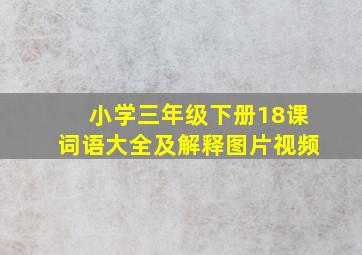 小学三年级下册18课词语大全及解释图片视频