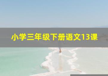 小学三年级下册语文13课