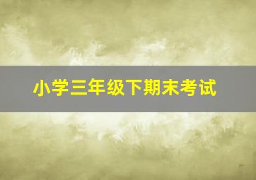 小学三年级下期末考试