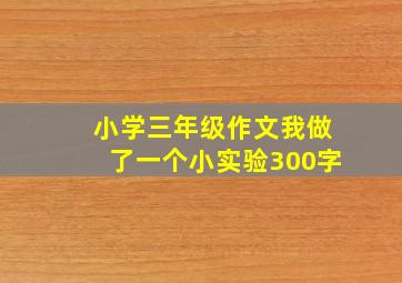 小学三年级作文我做了一个小实验300字