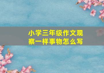 小学三年级作文观察一样事物怎么写