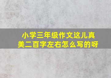 小学三年级作文这儿真美二百字左右怎么写的呀