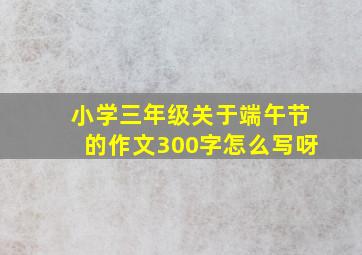 小学三年级关于端午节的作文300字怎么写呀