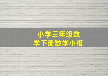 小学三年级数学下册数学小报