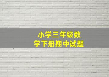 小学三年级数学下册期中试题