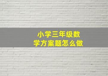 小学三年级数学方案题怎么做