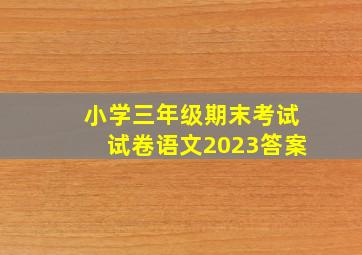 小学三年级期末考试试卷语文2023答案