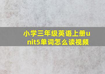 小学三年级英语上册unit5单词怎么读视频