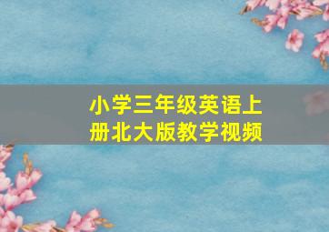 小学三年级英语上册北大版教学视频