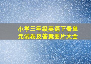 小学三年级英语下册单元试卷及答案图片大全