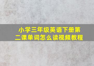 小学三年级英语下册第二课单词怎么读视频教程