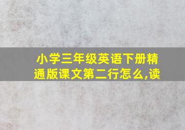 小学三年级英语下册精通版课文第二行怎么,读