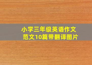 小学三年级英语作文范文10篇带翻译图片