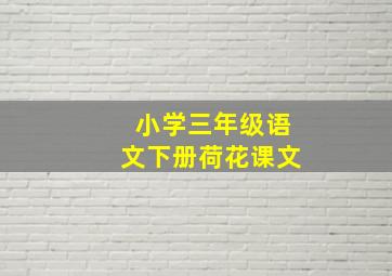 小学三年级语文下册荷花课文