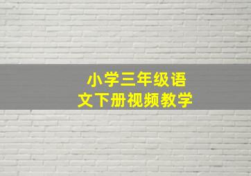 小学三年级语文下册视频教学