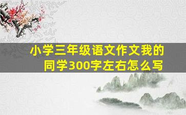 小学三年级语文作文我的同学300字左右怎么写