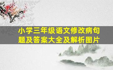 小学三年级语文修改病句题及答案大全及解析图片