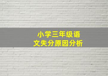 小学三年级语文失分原因分析