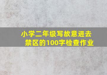 小学二年级写故意进去禁区的100字检查作业