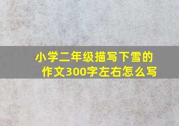 小学二年级描写下雪的作文300字左右怎么写