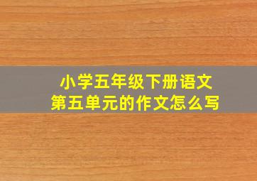 小学五年级下册语文第五单元的作文怎么写