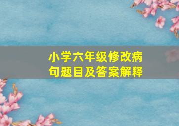 小学六年级修改病句题目及答案解释