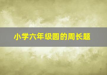 小学六年级圆的周长题