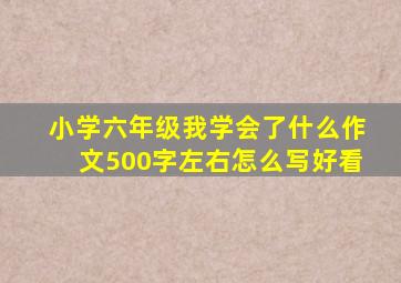 小学六年级我学会了什么作文500字左右怎么写好看