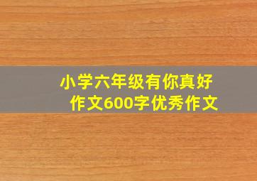 小学六年级有你真好作文600字优秀作文