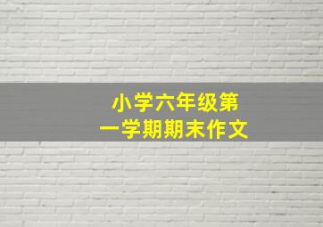 小学六年级第一学期期末作文