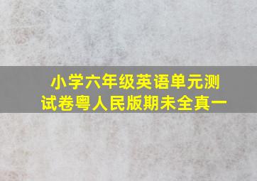 小学六年级英语单元测试卷粤人民版期未全真一