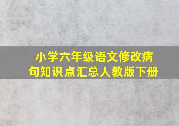 小学六年级语文修改病句知识点汇总人教版下册