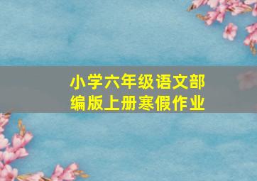 小学六年级语文部编版上册寒假作业